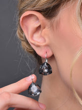 Gray Black Crystal Drop Earring